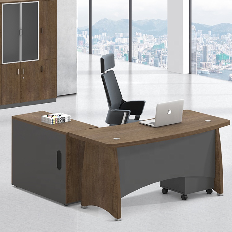 TH-186 L-Shape  Melamine Office Table