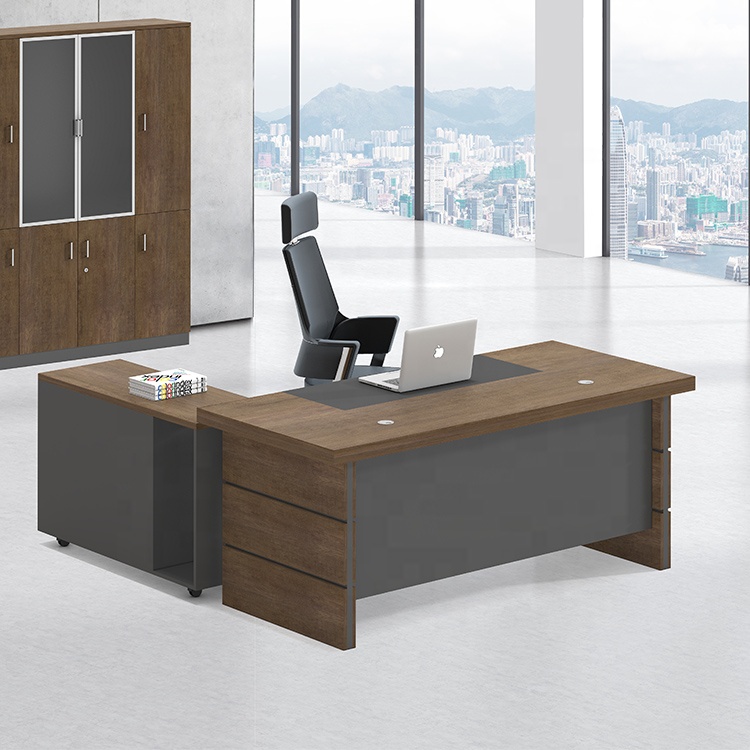 TH-187 L-Shape  Melamine Office Table